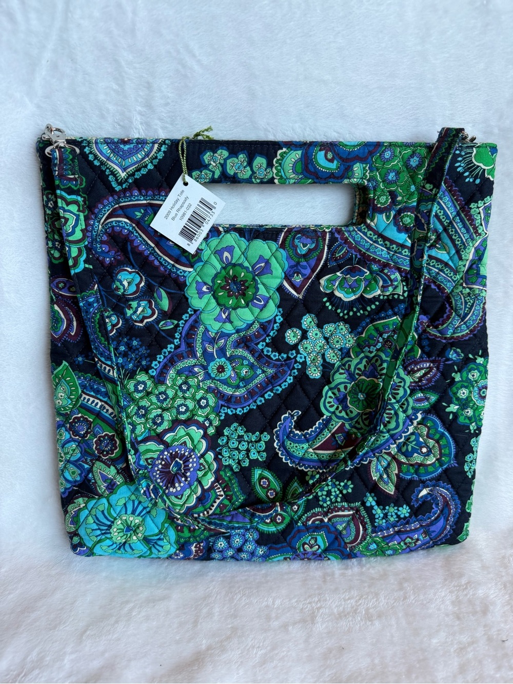 Vera Bradley Holiday Tote  retired "Blue Rhapsody" new with tags - Picture 4 of 9
